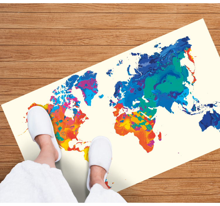 Map rug vivid global atlas - TenStickers
