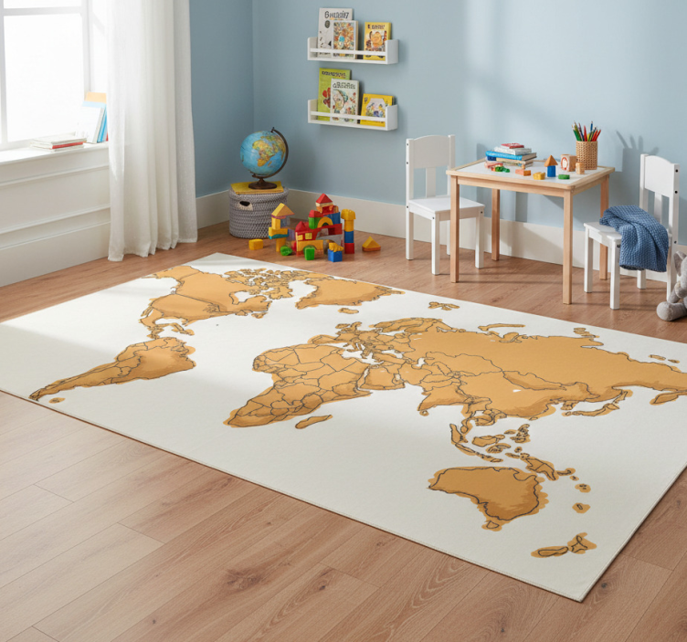 Map rug world map vinyl for kids - TenStickers