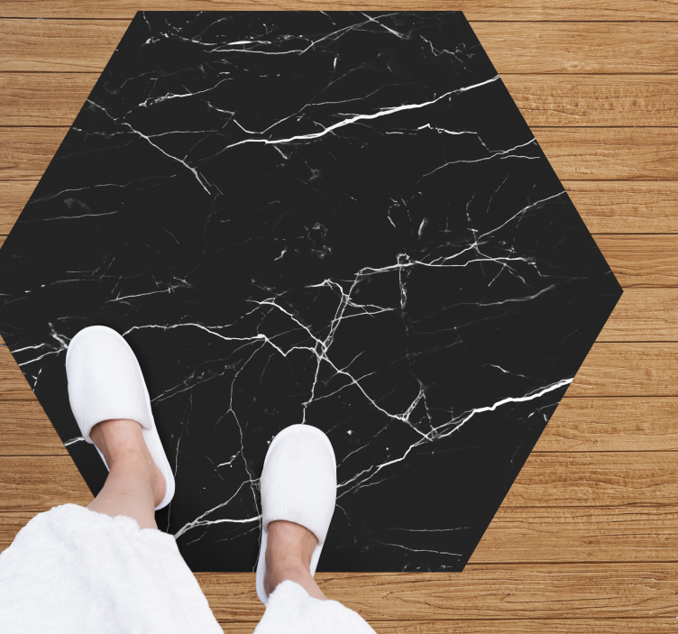 Marble rug in hexagon design - TenStickers