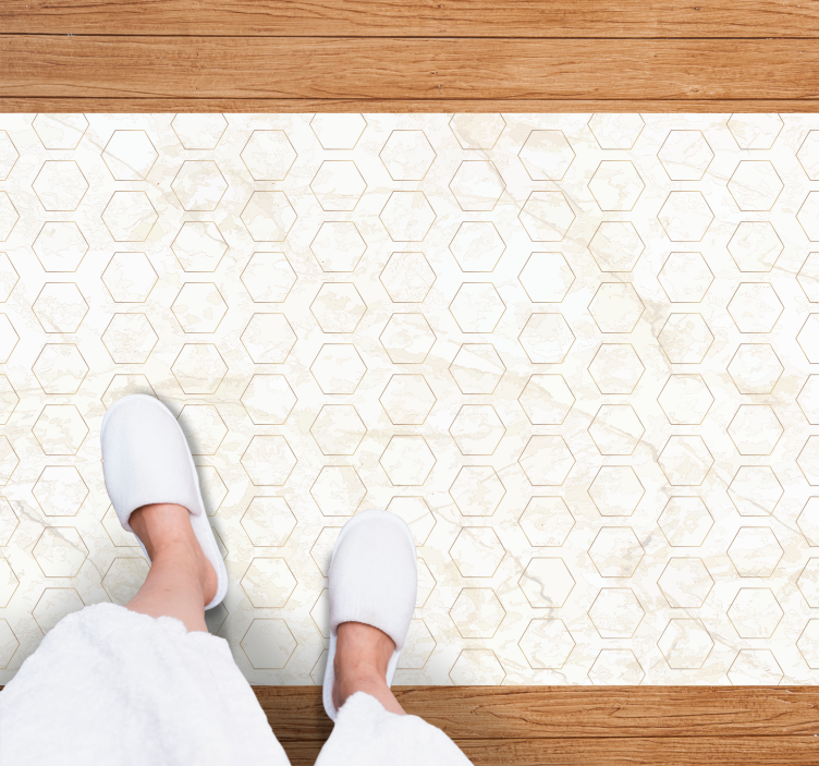 Marble rug with hexagon marble design - TenStickers