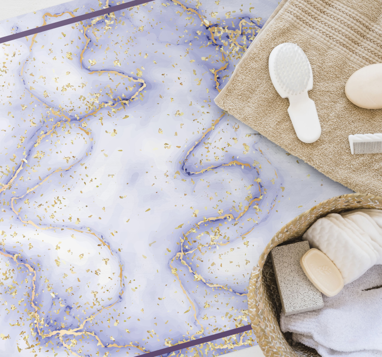 Marbled Gold Splatter marble rug - TenStickers