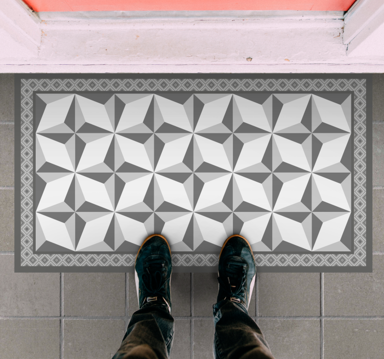 "Margot" geometric pattern tile carpet - TenStickers