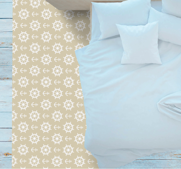 Maritime compass motif living room rug - TenStickers