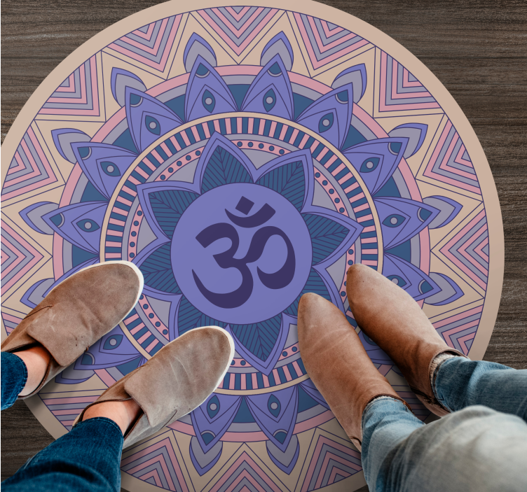 Meditative Lotus Pattern mandala rug - TenStickers