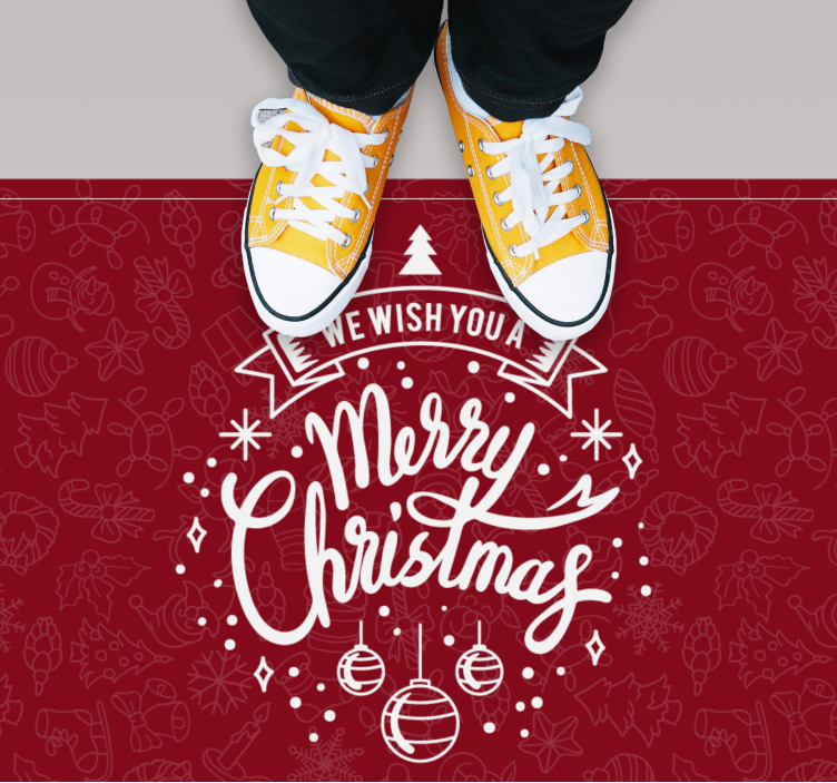 Merry Holiday greetings christmas rug - TenStickers