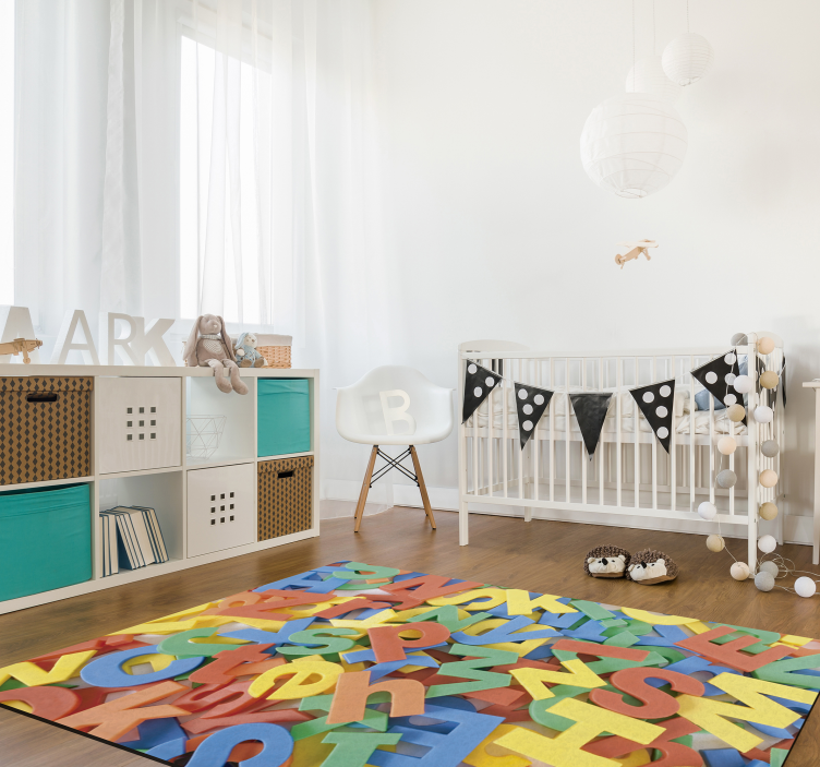 Messy alphabet vinyl alphabet rug - TenStickers