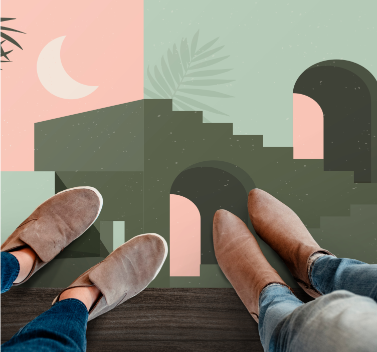 Minimalist Abstract Scenery minimalistic rug - TenStickers