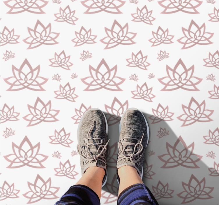 Minimalistic lotus flower pattern modern rug - TenStickers