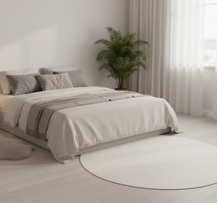 Minimalistic rug circular cloud dancer - TenStickers