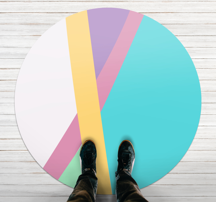 Minimalistic rug in vibrant color blocks - TenStickers