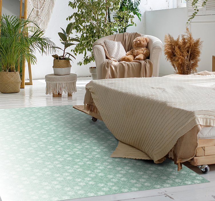 Mint green patterns bedroom carpet - TenStickers