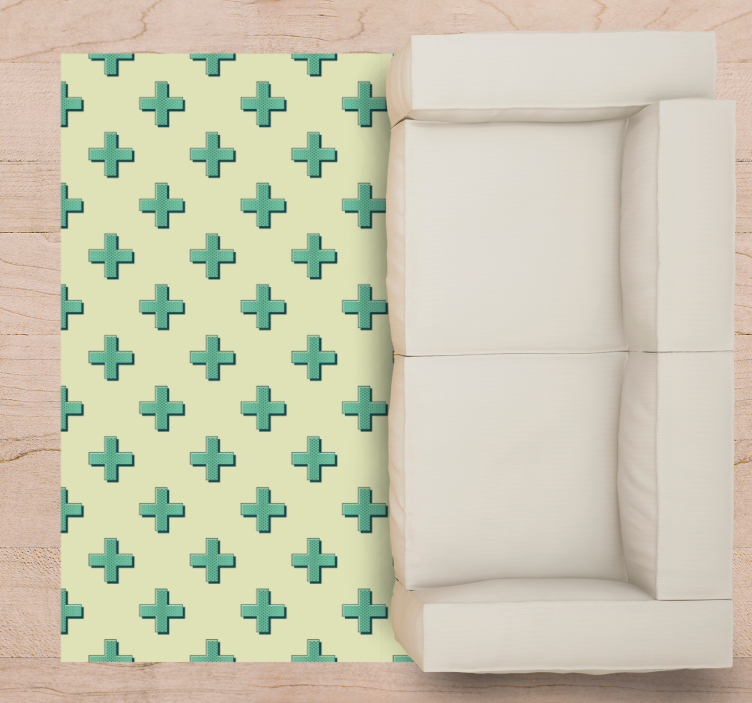 Mint Plus Shapes geometric rug - TenStickers