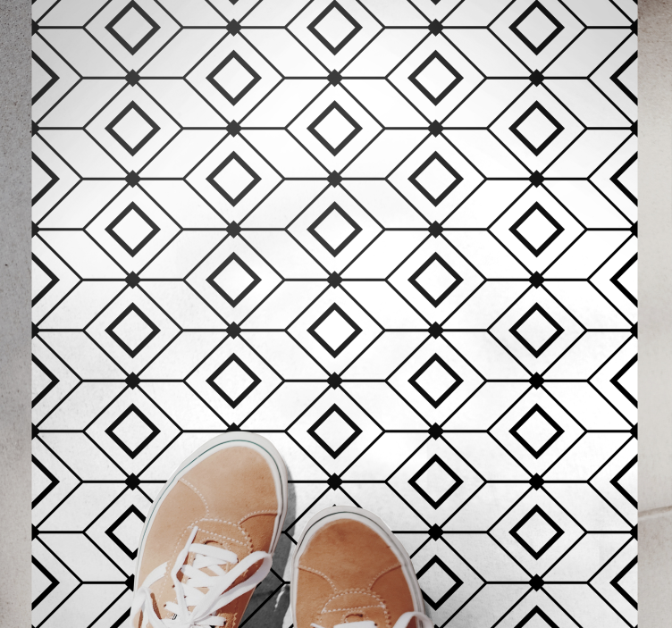 Modern diamond elements geometric rug - TenStickers
