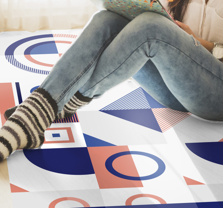 Modern forms geometric rug - TenStickers