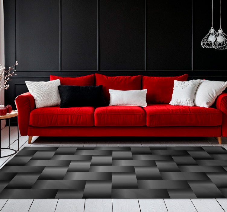Modern gradient pattern black rug - TenStickers