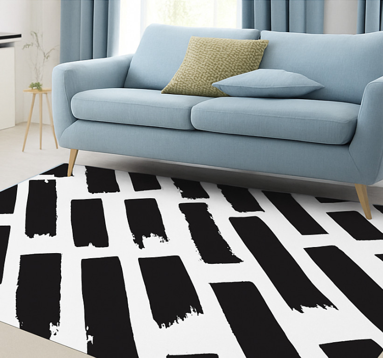 Modern paint strokes square rug - TenStickers