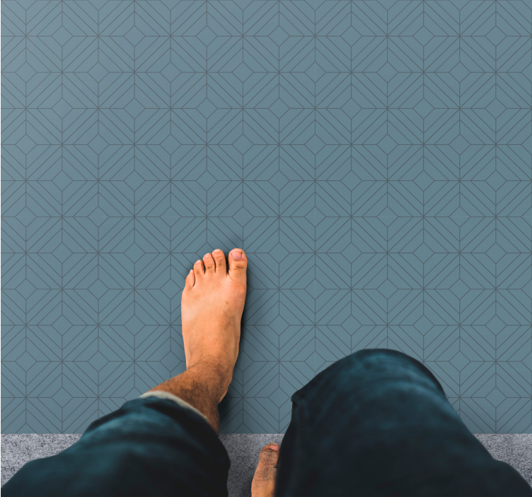 Modern rug with geometric leaf design - TenStickers