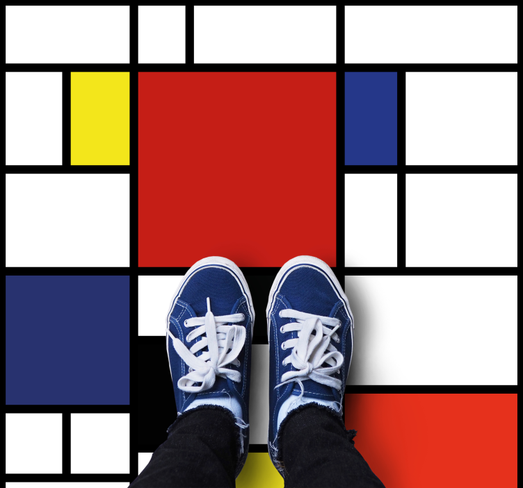 Modern rug with vibrant geometric design - TenStickers