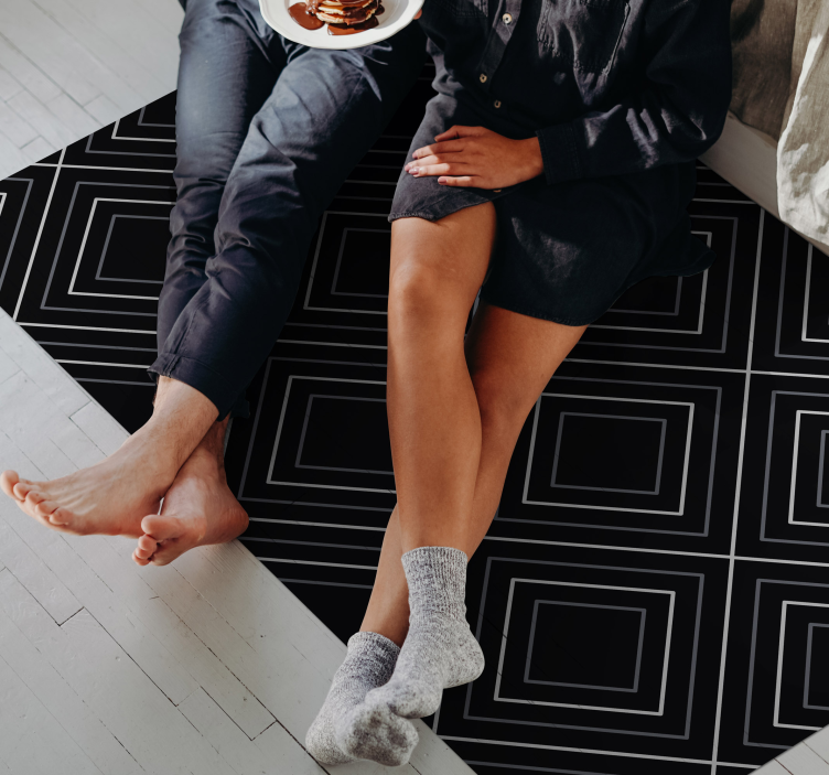 Single-Hued Geometric geometric rug - TenStickers