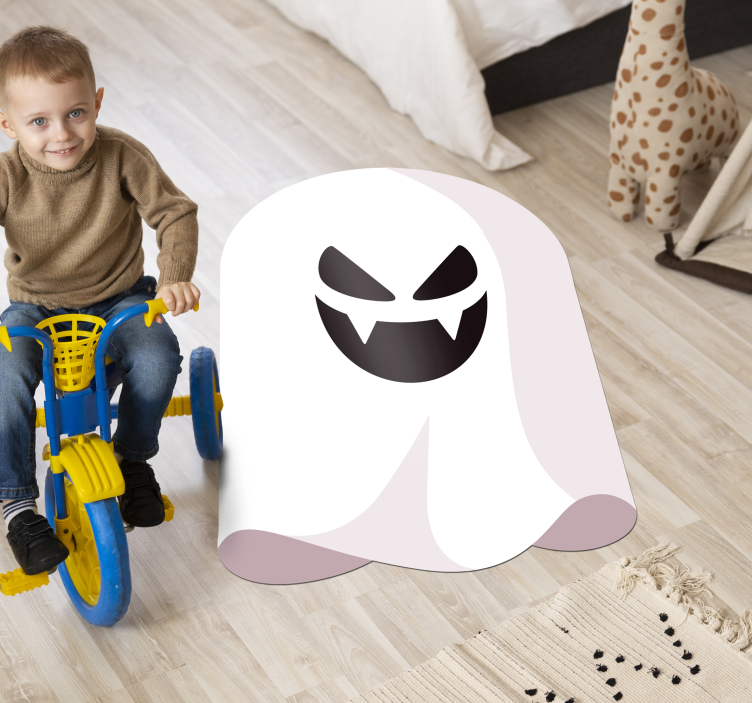 Monochrome Ghost halloween rugs - TenStickers