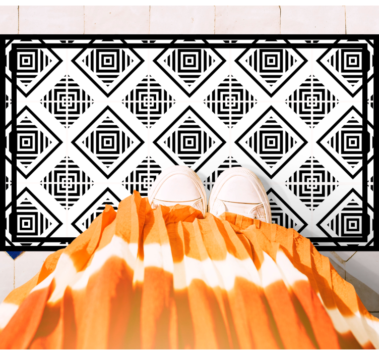 Monochrome Motifs geometric rug - TenStickers
