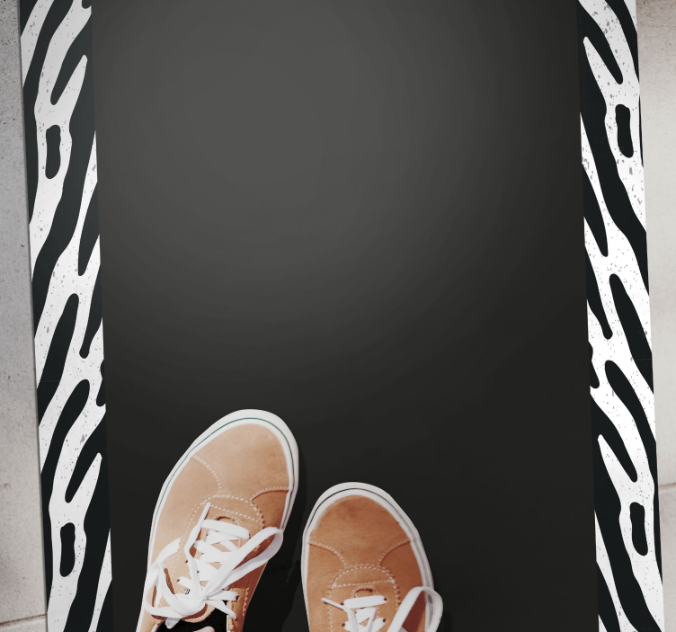 Monochrome Zebra animal print rug - TenStickers