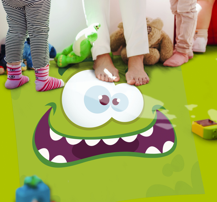 Monster green vinyl rug kids vinyl rug - TenStickers