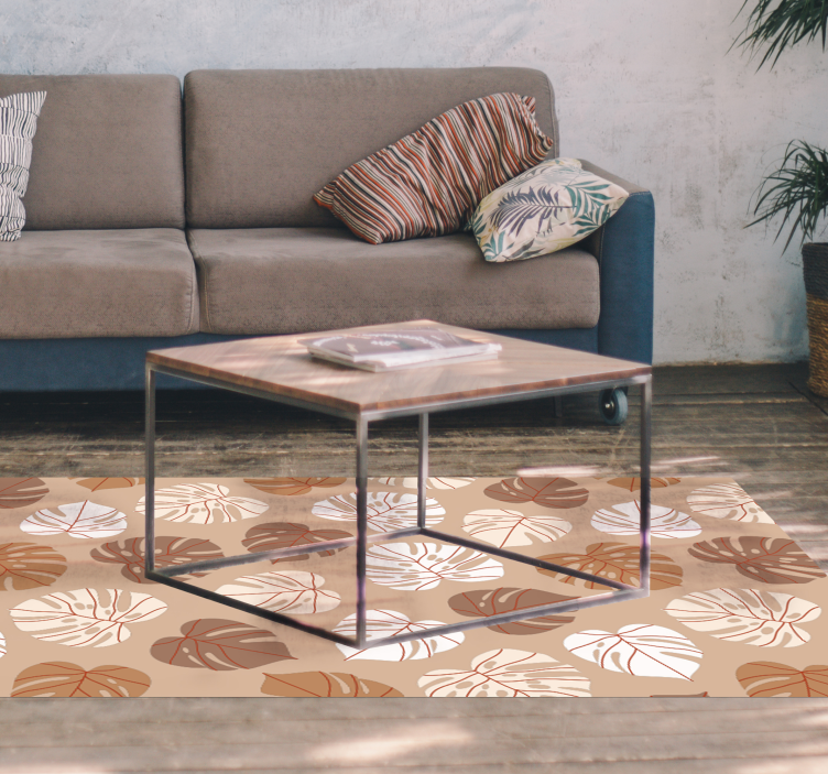 Monstera Delight floral rug - TenStickers
