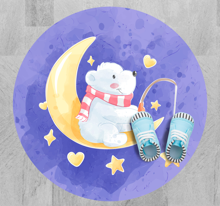 Moonlit Bear Cub nursery rug - TenStickers
