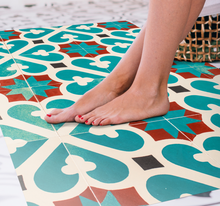 Moorish tile pattern tile carpet - TenStickers