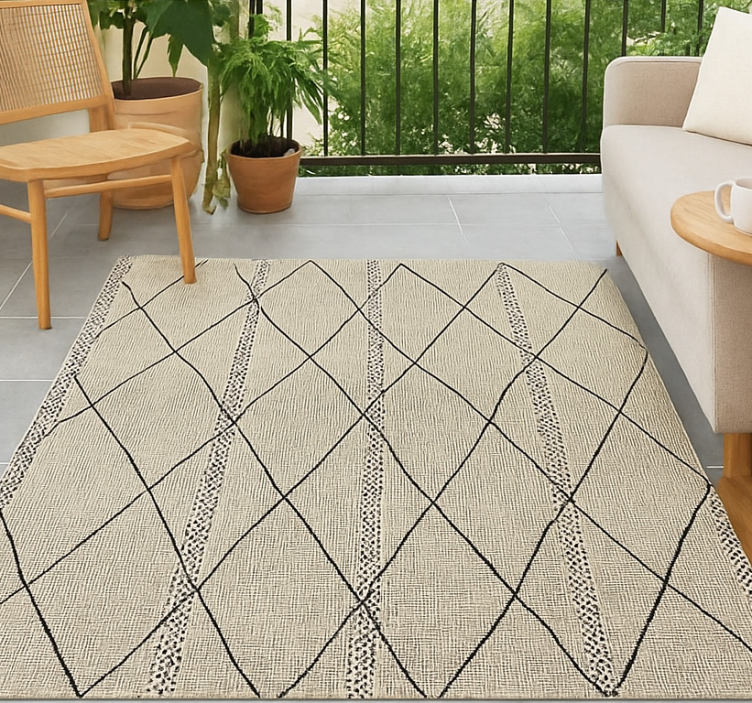 Moroccan diamond design outdoor rug - TenStickers