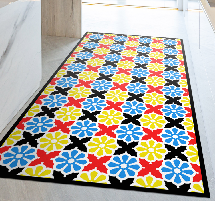Mosaic rug in vibrant mosaic design - TenStickers