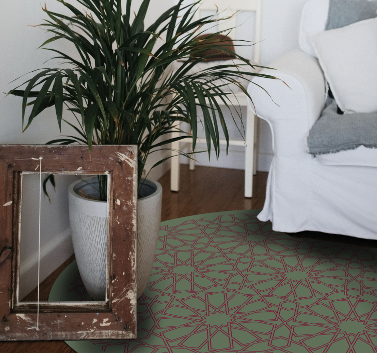 Mosaic rug with complex geometric design - TenStickers