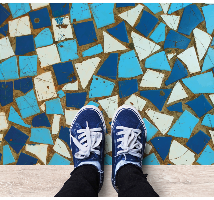 Mosaic rug in mosaic tile designs - TenStickers