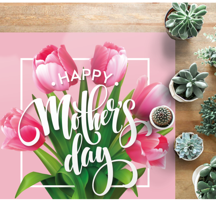 MOTHER'S DAY TULIPS floral rug - TenStickers