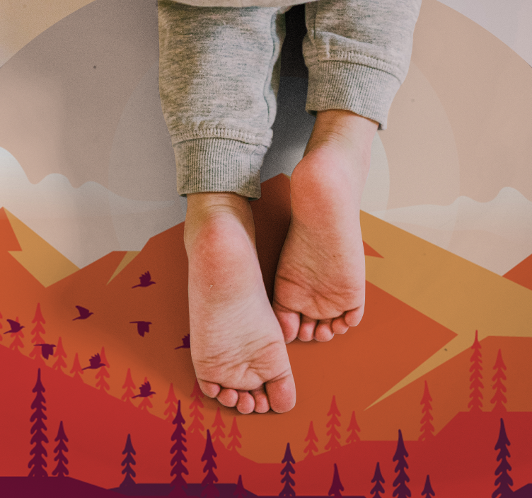 Mountainous Landscape texture rug - TenStickers