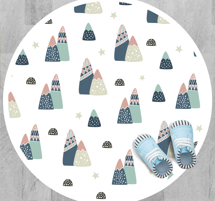Mountainous Playful Pattern nursery rug - TenStickers