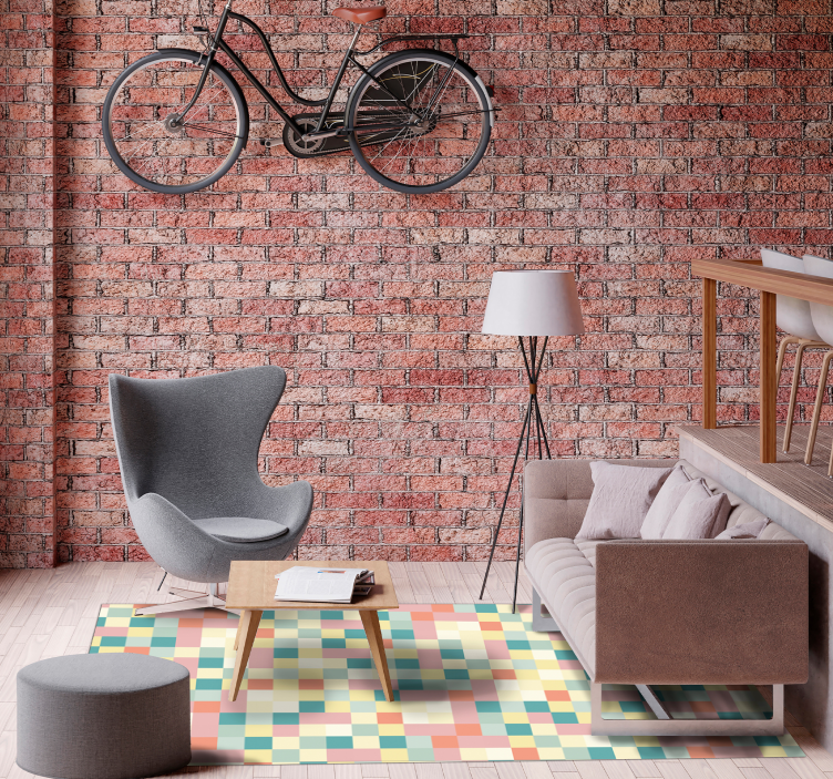 Multicolor Grid stripes rug - TenStickers