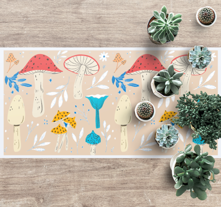 Mushroom Elements nature rug - TenStickers