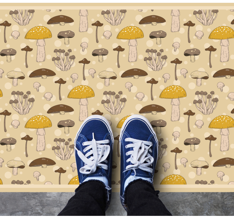Mushroom Forest Pattern kitchen vinyl mat - TenStickers