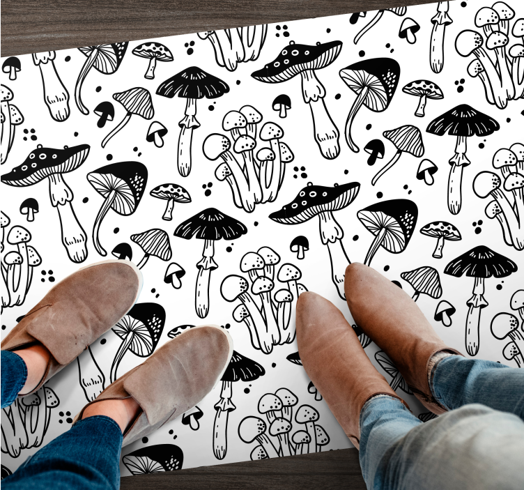 Mushroom Motif nature rug - TenStickers