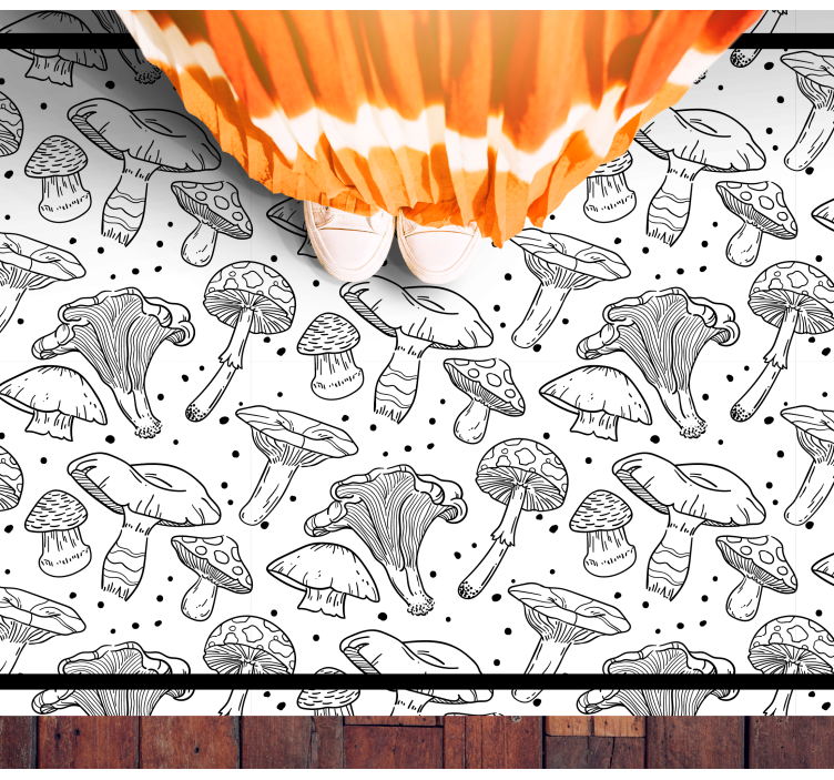Mushroom Motifs nature rug - TenStickers