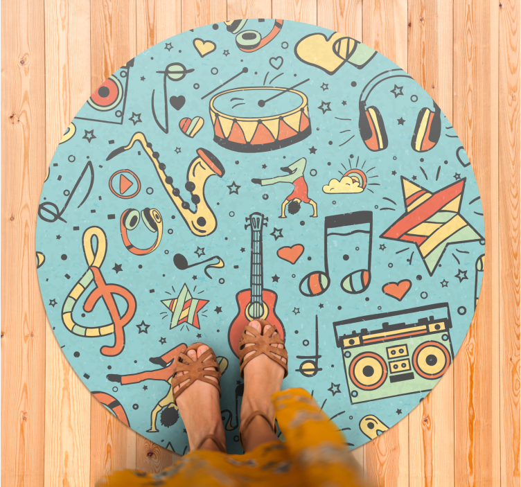 Music Notes Theme kids rug - TenStickers