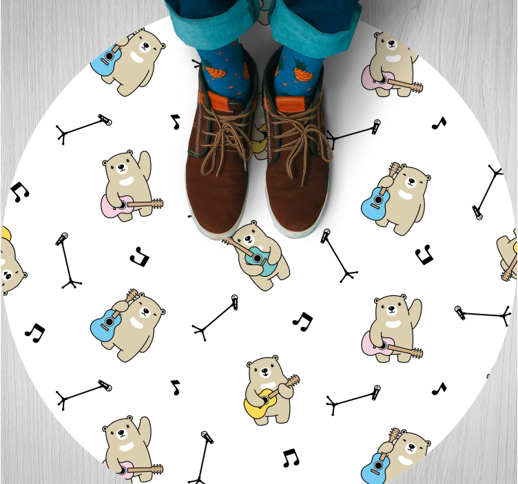 Musical Bear Fun nursery rug - TenStickers