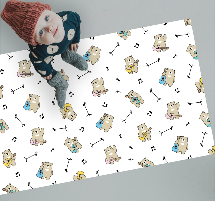 Musical Bears Theme nursery rug - TenStickers