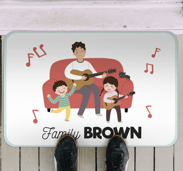 Musical family name entrance hall rug - TenStickers