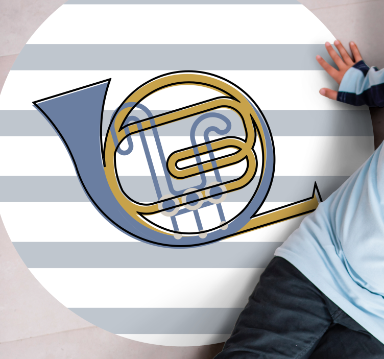 Musical Horn Design circular rug - TenStickers