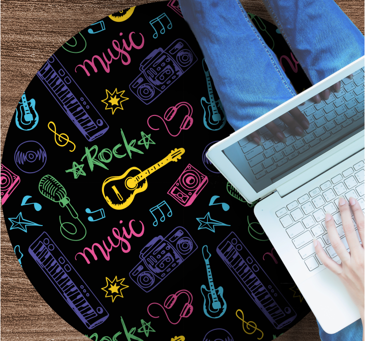 Musical Icons Pattern teenage bedroom rug - TenStickers