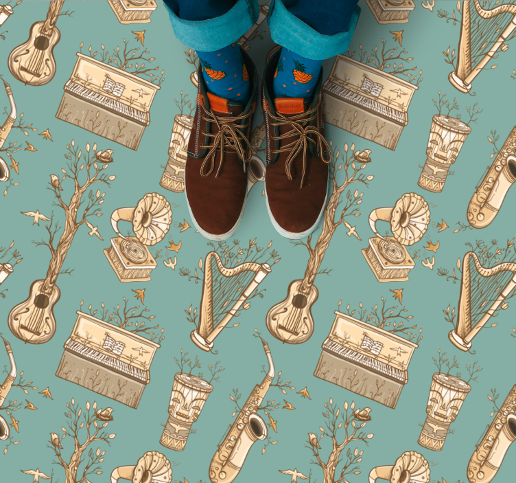 Musical Instruments Concept kids rug - TenStickers
