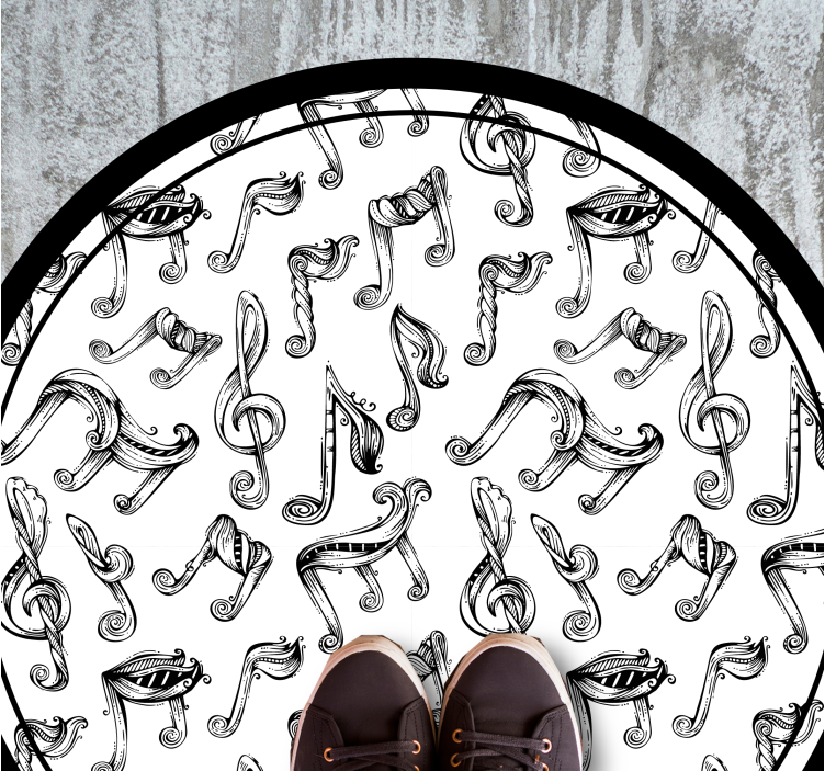Musical Notation Pattern teenage bedroom rug - TenStickers